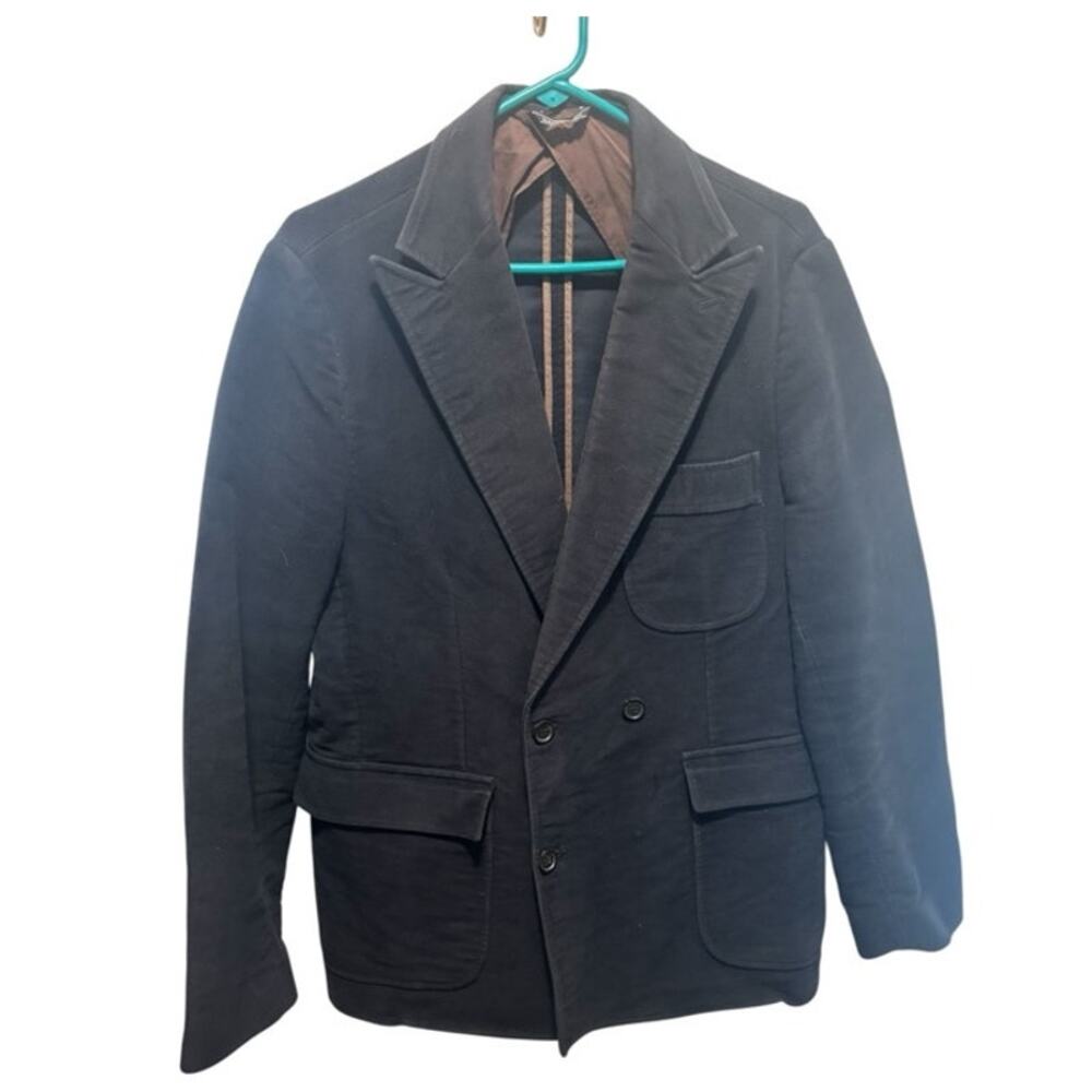 Billy Reid Blazer Suit Jacket Sports Coat Dark Brown Size 42 Heavy Cotton Italy